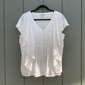 Vintage America cotton layered ruffle blouse